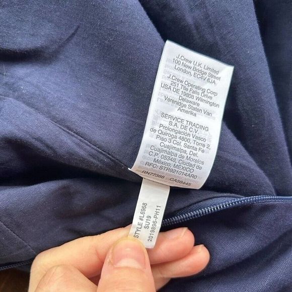 J. Crew 2 Navy Blue Tank Top Romper‎ Cotton Linen Jumpsuit - Picture 5 of 12